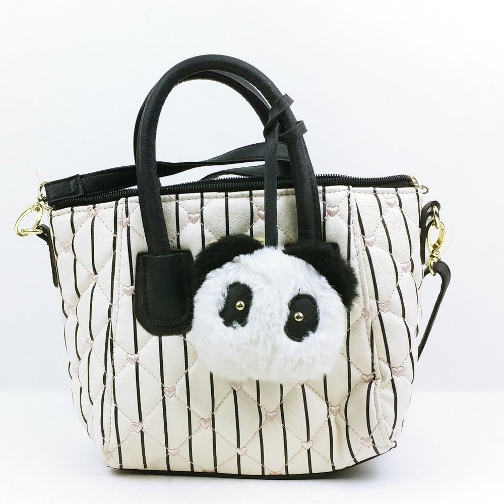 LUV Betsey by Betsey Johnson Women's White Black Stripped Mini Purse (Posh256)